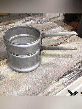 Vintage Sears Best Maid of Honor Heavy Aluminum Double Boiler 1.5 Qt No Lid